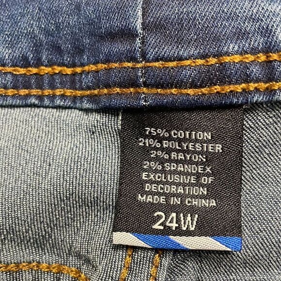 Flare Leg Cropped/Capri Stretch Denim Jeans sz 24W - Picture 11 of 16